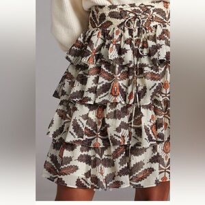 Anthropologie - Let Me Be Lace-Up Mini Skirt